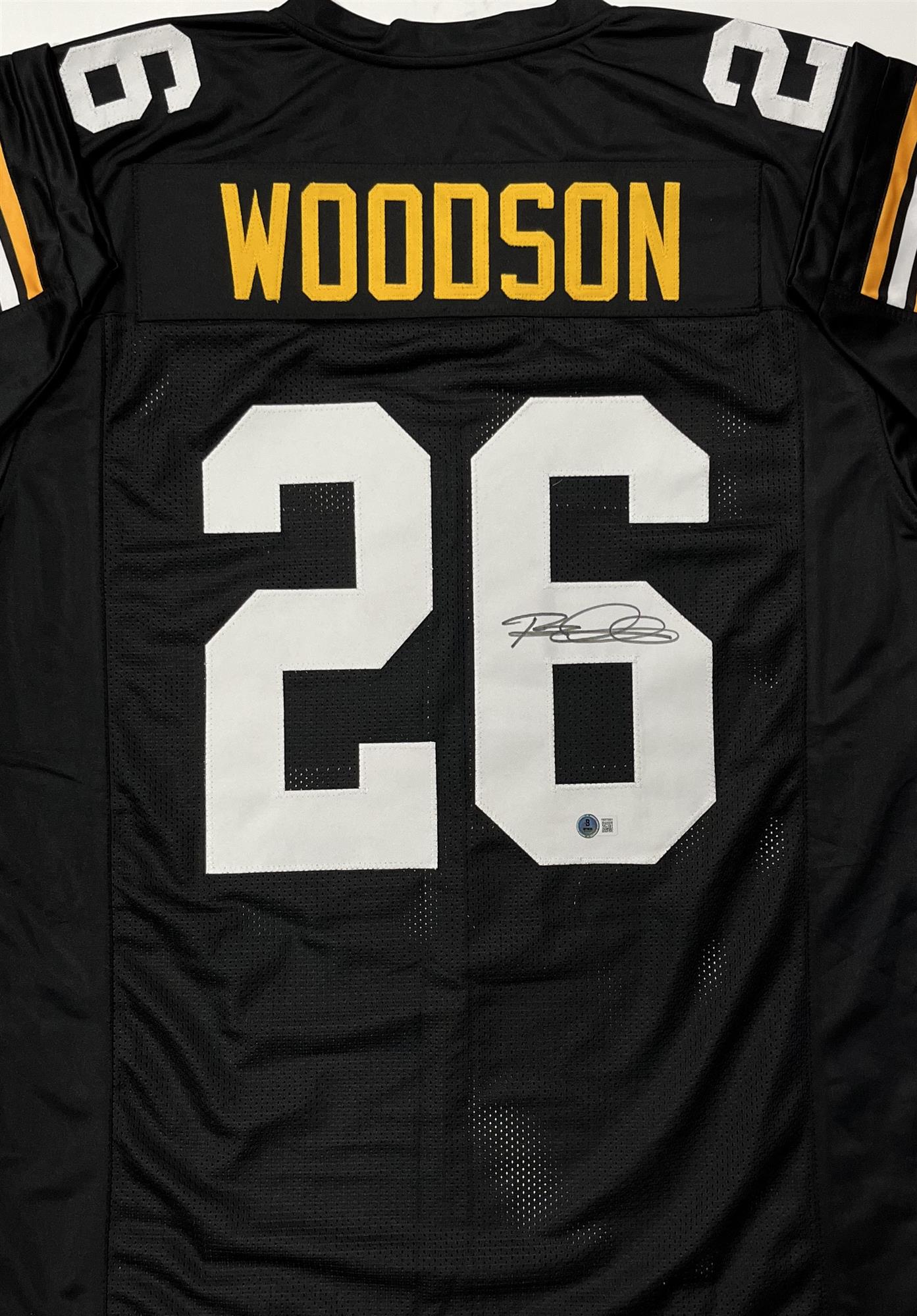 ROD WOODSON SIGNED CUSTOM REPLICA STEELERS JERSEY - BAS