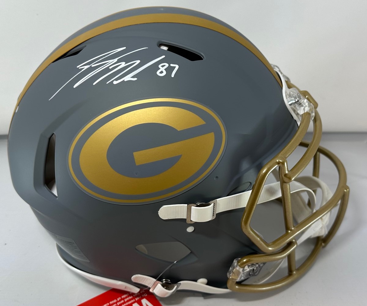 JORDY NELSON SIGNED FULL SIZE PACKERS SLATE AUTHENTIC SPEED HELMET - JSA