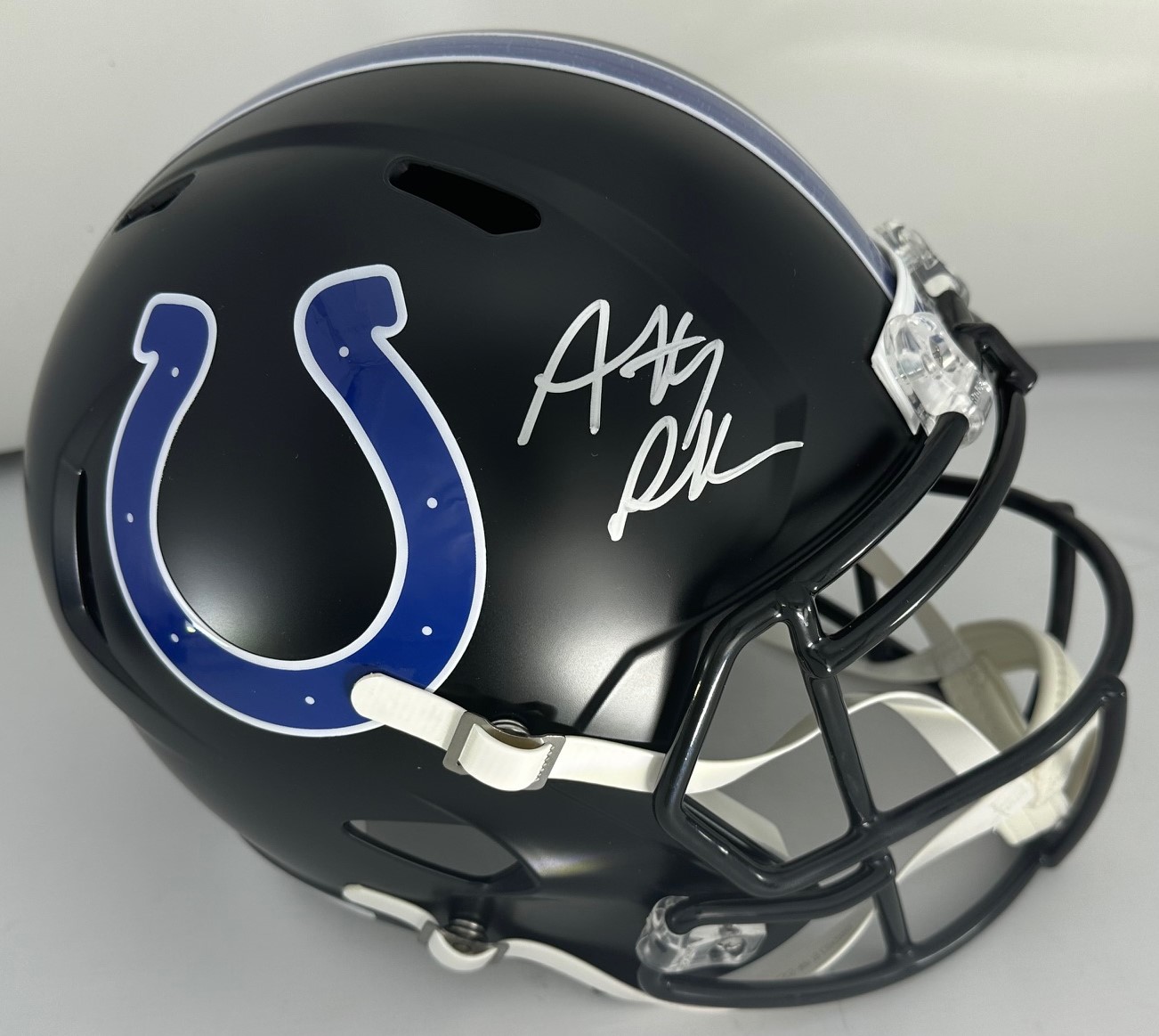 ANTHONY RICHARDSON SIGNED FULL SIZE COLTS ALTERNATE REPLICA SPEED HELMET - FAN