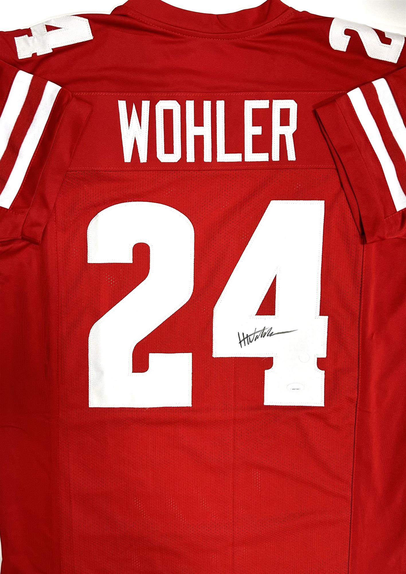 HUNTER WOHLER SIGNED CUSTOM REPLICA WI BADGERS RED JERSEY - JSA