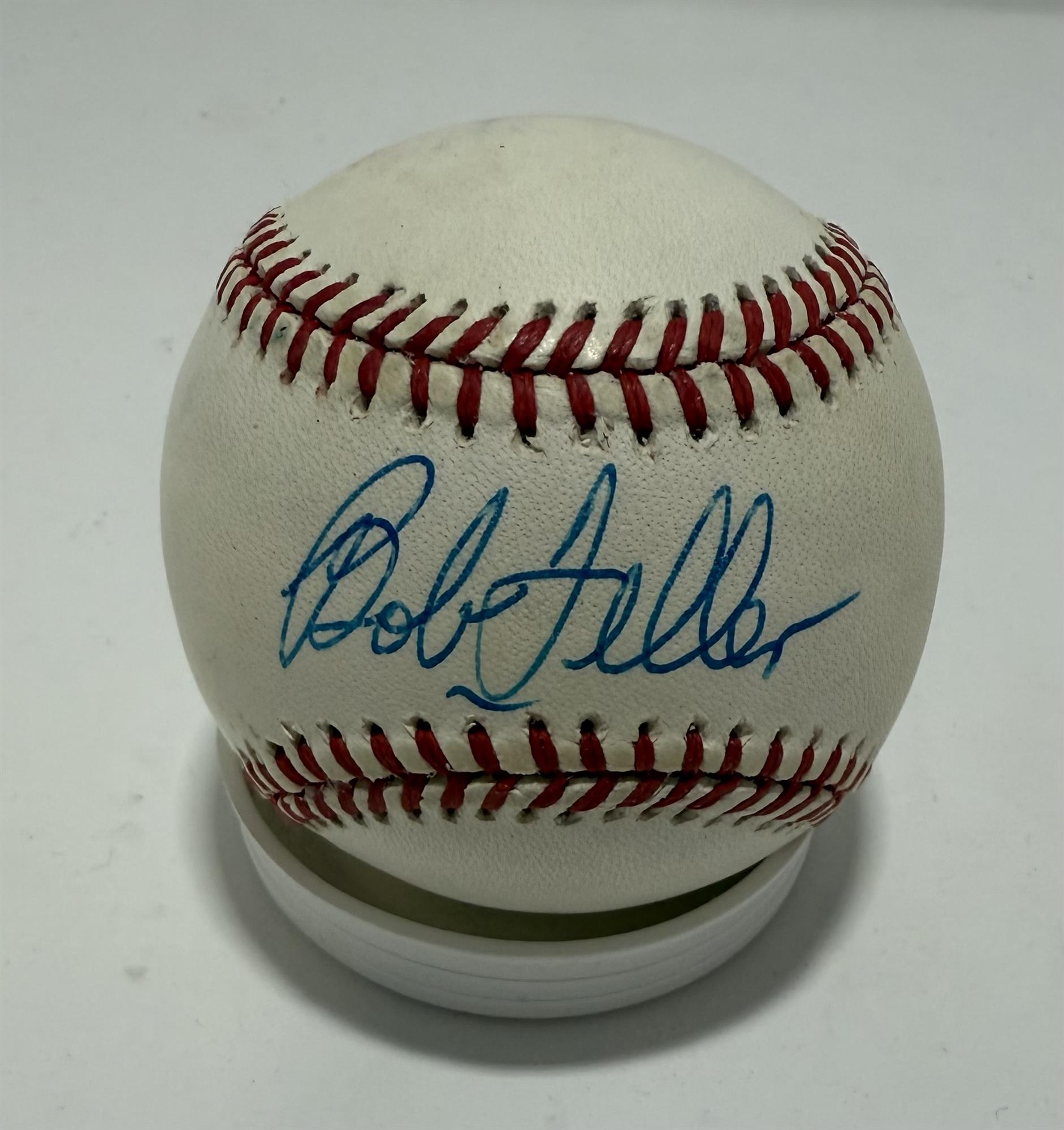 BOB FELLER SIGNED OFFICIAL AMERICAN LEAGUE BASEBALL - INDIANS - JSA