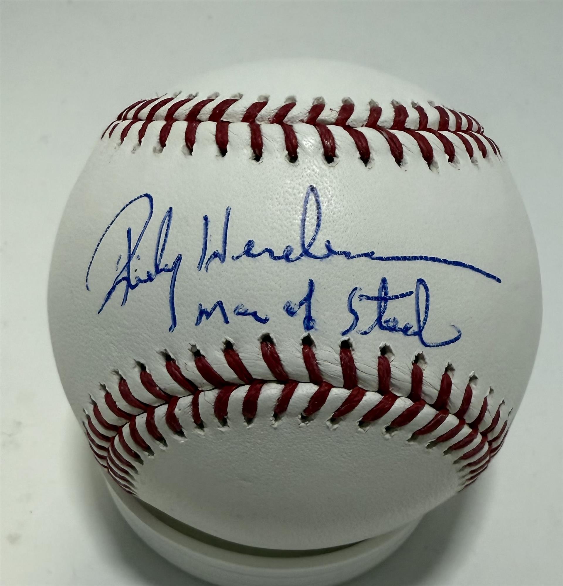 RICKEY HENDERSON SIGNED OFFICIAL MLB BASEBALL W/ MAN OF STEAL - ATHLETICS - JSA