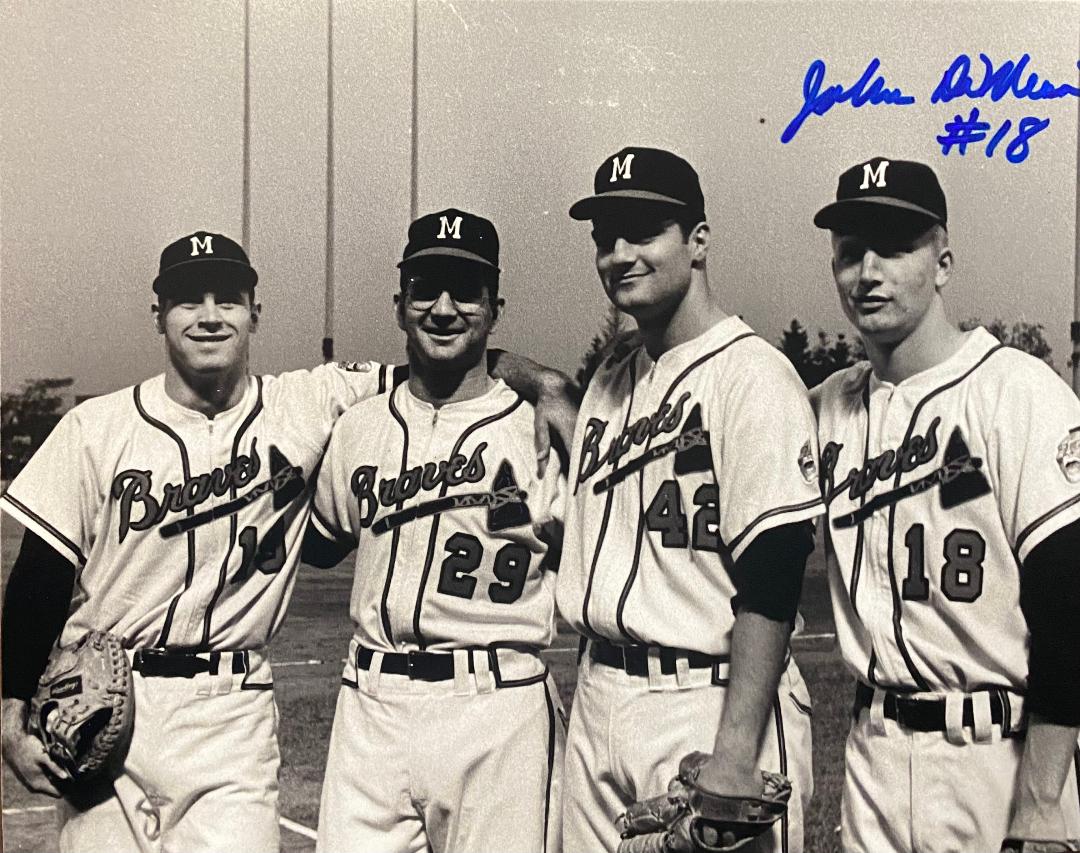 JOHN DeMERIT SIGNED 8X10 MILW BRAVES PHOTO #5