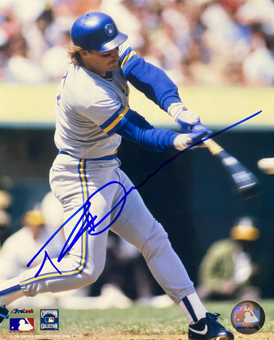 ROB DEER SIGNED 8X10 BREWERS PHOTO #9