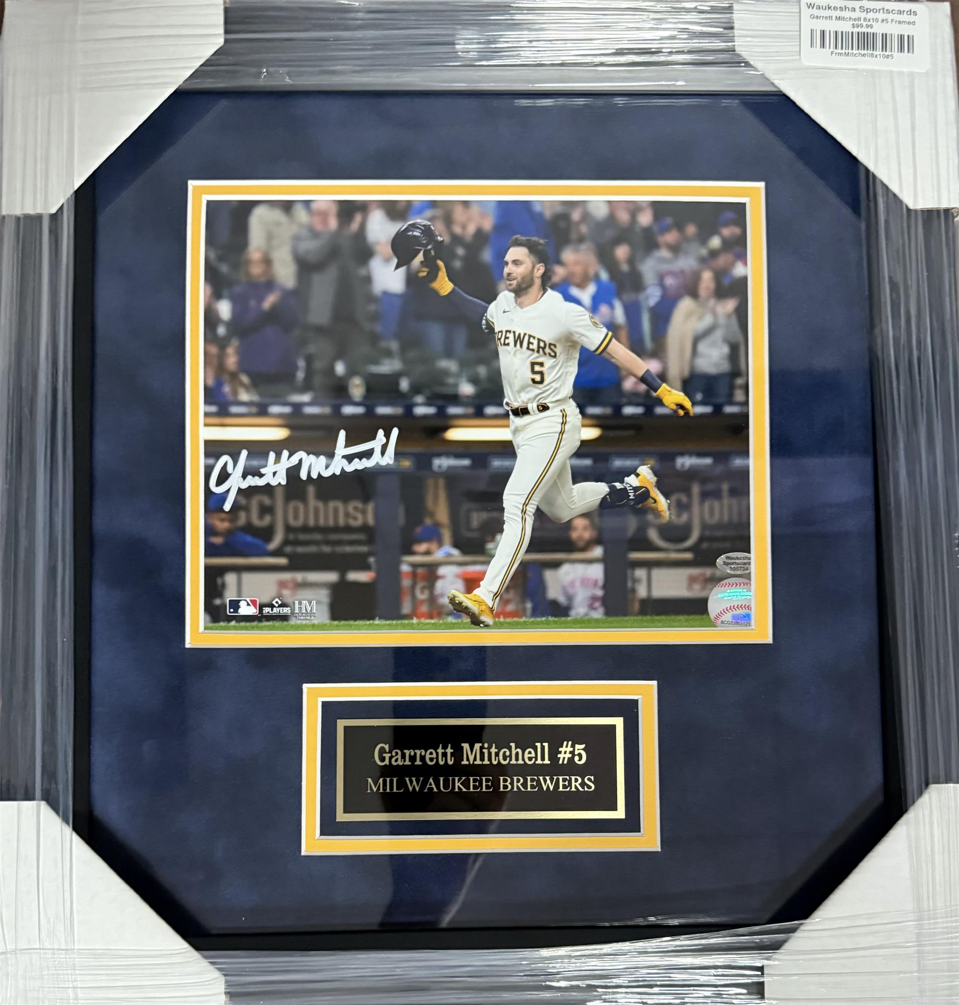 GARRETT MITCHELL FRAMED SIGNED BREWERS 8X10 PHOTO #5