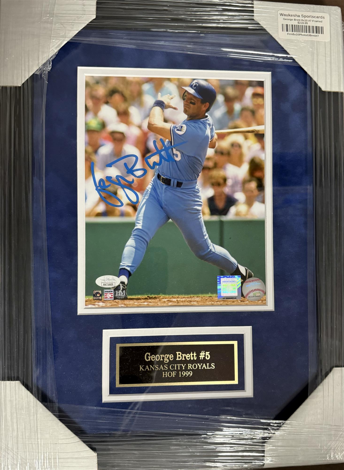 GEORGE BRETT FRAMED SIGNED ROYALS 8X10 PHOTO #7