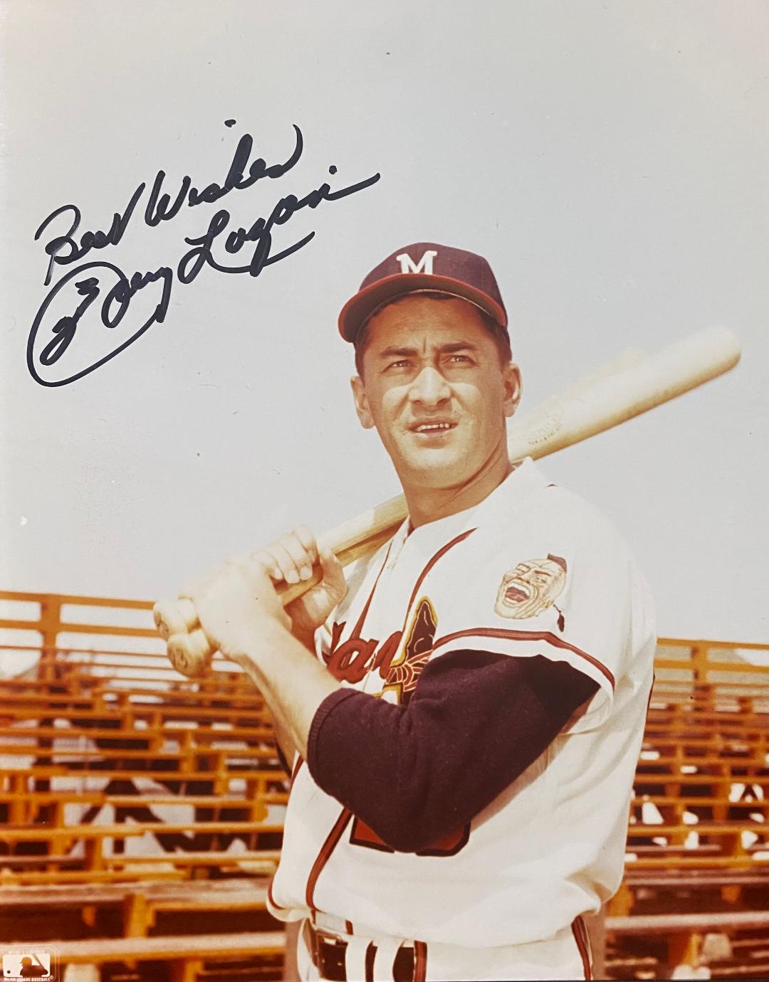 JOHNNY LOGAN SIGNED MILW BRAVES 8X10 PHOTO #2