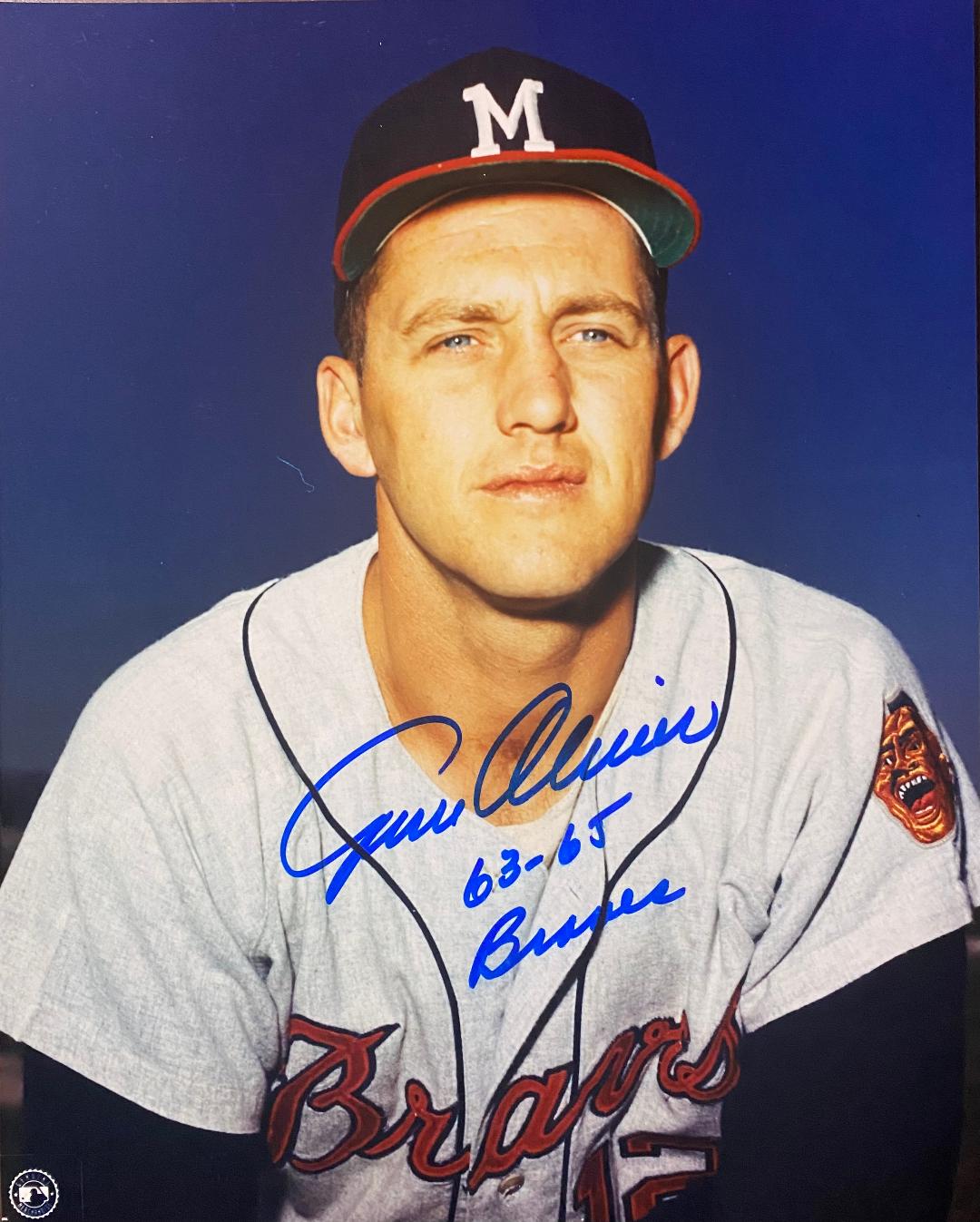 GENE OLIVER (d) SIGNED 8x10 MILW BRAVES PHOTO #1