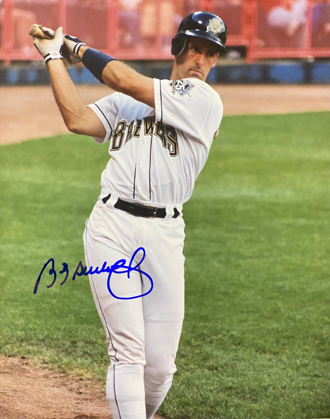 B.J. SURHOFF SIGNED BREWERS 8X10 PHOTO #1