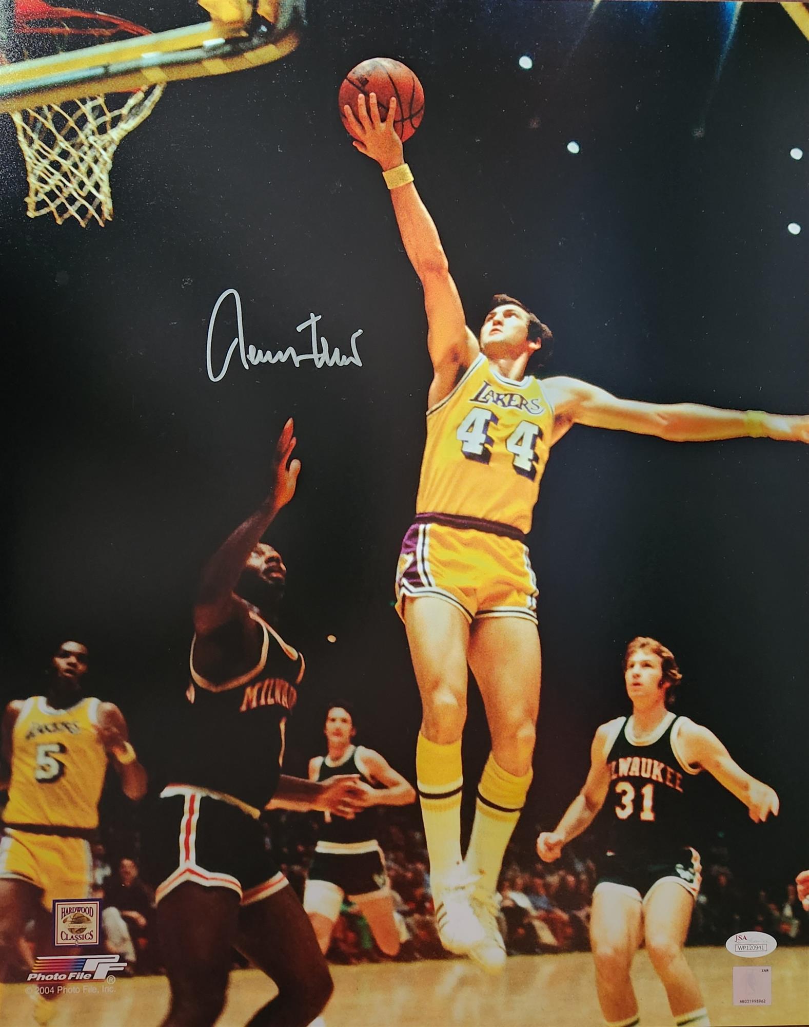 JERRY WEST SIGNED 16x20 LA LAKERS PHOTO #1 JSA