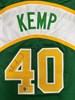 SHAWN KEMP SIGNED CUSTOM REPLICA SONICS GREEN JERSEY - BAS