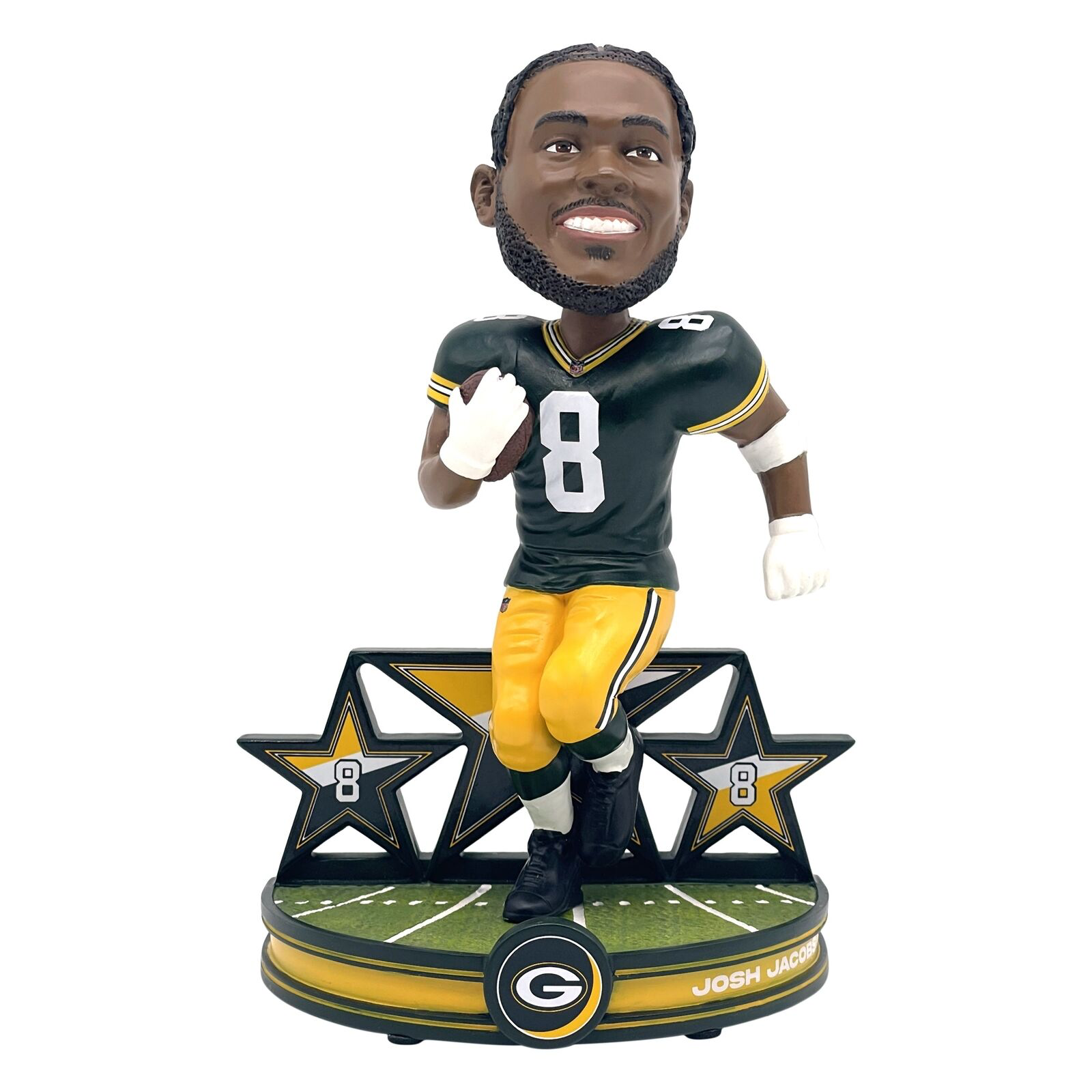 JOSH JACOBS 2024 SUPERSTAR FOCO GREEN BAY PACKERS BOBBLEHEAD