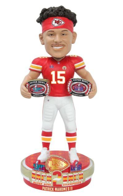 PATRICK MAHOMES 2024 SUPER BOWL LVIII CHAMPIONS FOCO KANSAS CITY CHIEFS BOBBLEHEAD