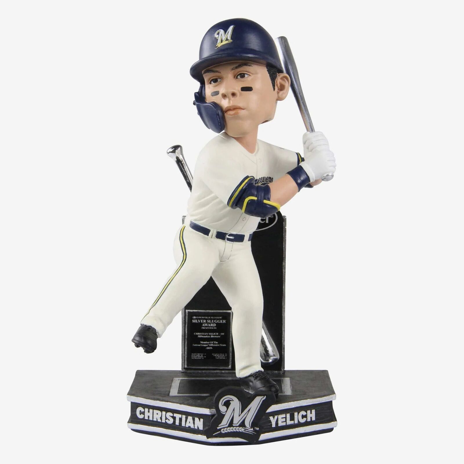 CHRISTIAN YELICH 2022 "SILVER SLUGGER" FOREVER FOCO BREWERS BOBBLEHEAD