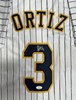 JOEY ORTIZ SIGNED CUSTOM REPLICA BREWERS PINSTRIPE JERSEY - JSA