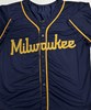 BLAKE PERKINS SIGNED CUSTOM REPLICA BREWERS BLUE JERSEY  - JSA