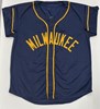 WILLIAM CONTRERAS SIGNED CUSTOM REPLICA BREWERS BLUE JERSEY - JSA