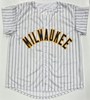 WILLIAM CONTRERAS SIGNED CUSTOM REPLICA BREWERS PINSTRIPE JERSEY - JSA