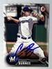 CORBIN BURNES SIGNED 2016 1ST BOWMAN BREWERS ROOKIE CARD #BD-89