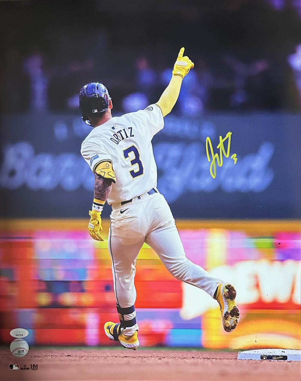 JOEY ORTIZ SIGNED 16X20 BREWERS PHOTO #1 - JSA