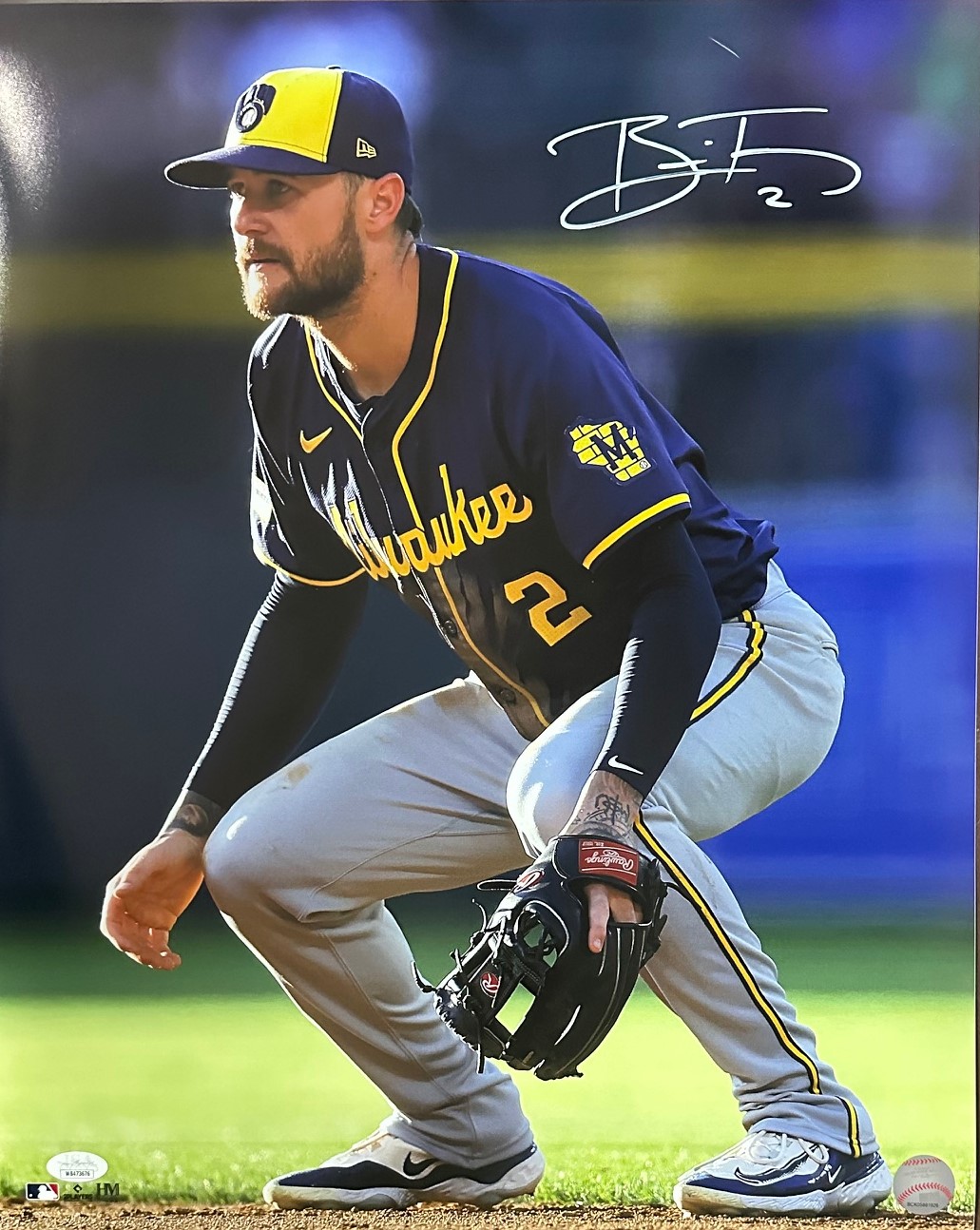 BRICE TURANG SIGNED BREWERS 16X20 PHOTO #6 - JSA