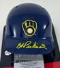 BLAKE PERKINS SIGNED RAWLINGS BREWERS BLUE MINI HELMET - JSA