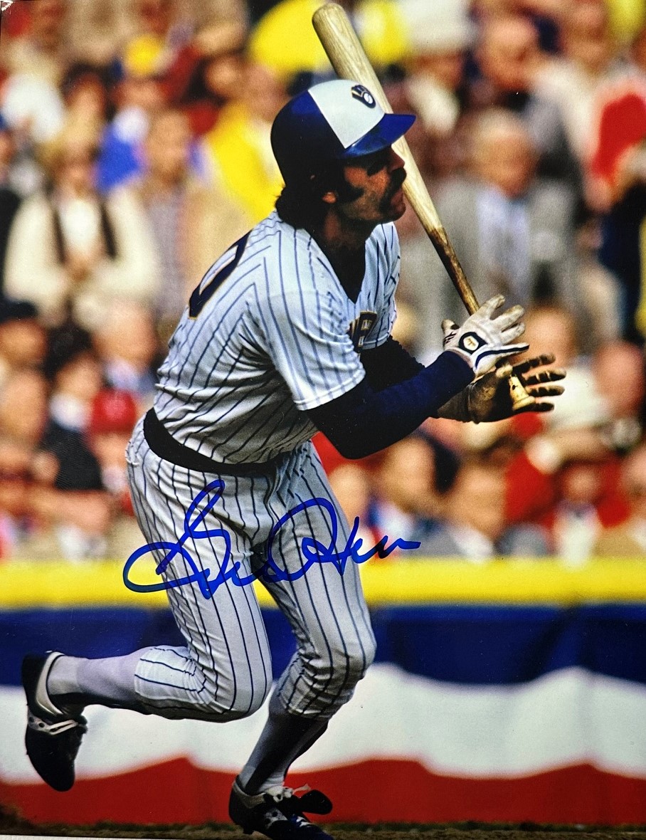 GORMAN THOMAS SIGNED 8X10 BREWERS PHOTO #1