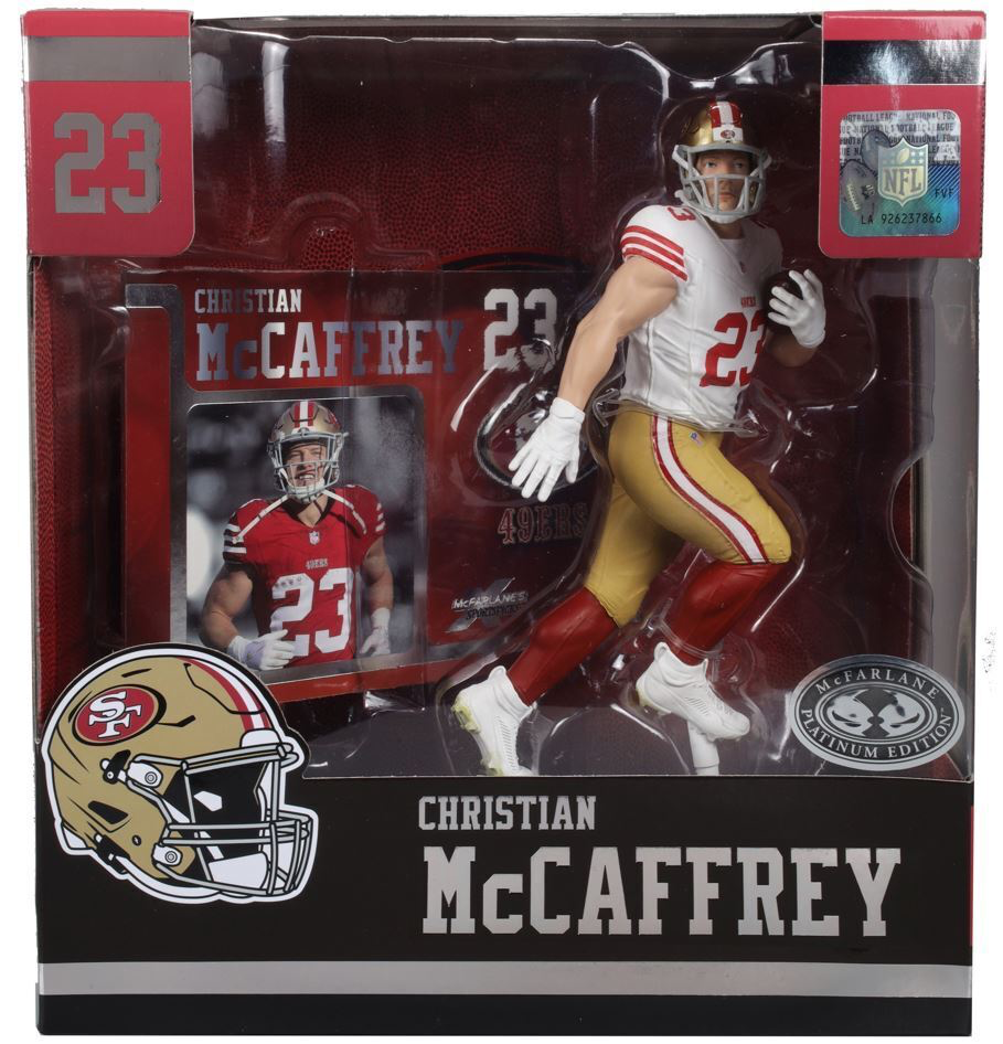 CHRISTIAN MCCAFFREY NFL 7" MCFARLANE SPORTSPICKS LEGACY POSED FIGURE CHASE