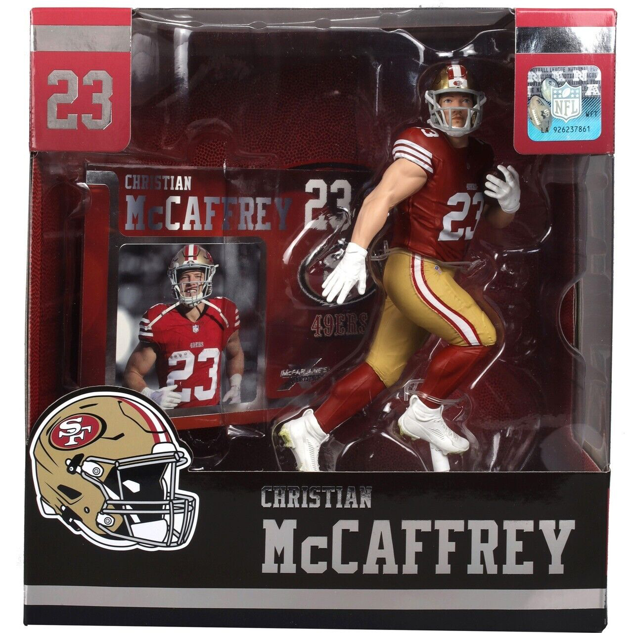 CHRISTIAN MCCAFFREY NFL 7" MCFARLANE SPORTSPICKS LEGACY POSED FIGURE