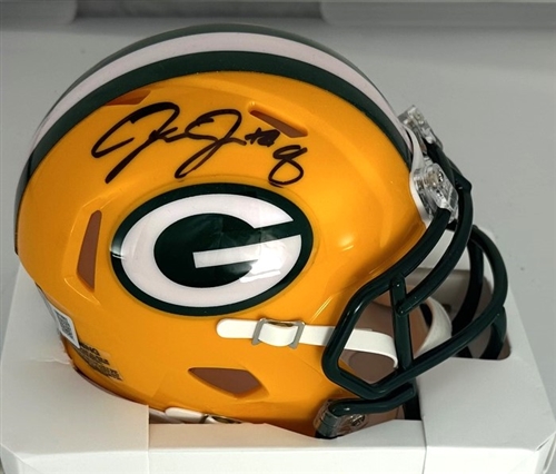 JOSH JACOBS SIGNED PACKERS SPEED MINI HELMET - BAS