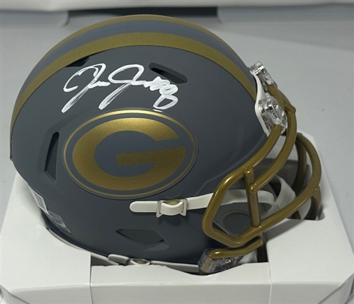 JOSH JACOBS SIGNED PACKERS SLATE SPEED MINI HELMET - BAS