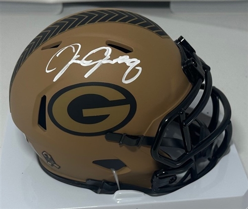 JOSH JACOBS SIGNED PACKERS 2023 SALUTE SPEED MINI HELMET - BAS