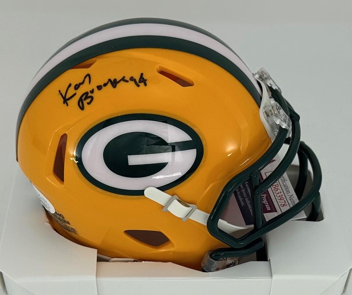 KARL BROOKS SIGNED RIDDELL PACKERS SPEED MINI HELMET - JSA