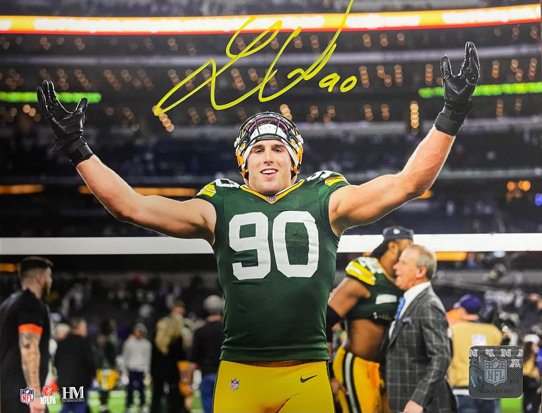 LUKAS VAN NESS SIGNED 8X10 PACKERS PHOTO #2