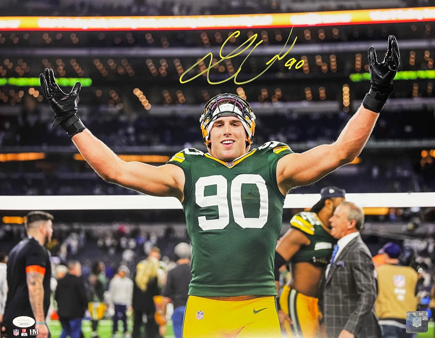 LUKAS VAN NESS SIGNED 16X20 PACKERS PHOTO #2 - JSA