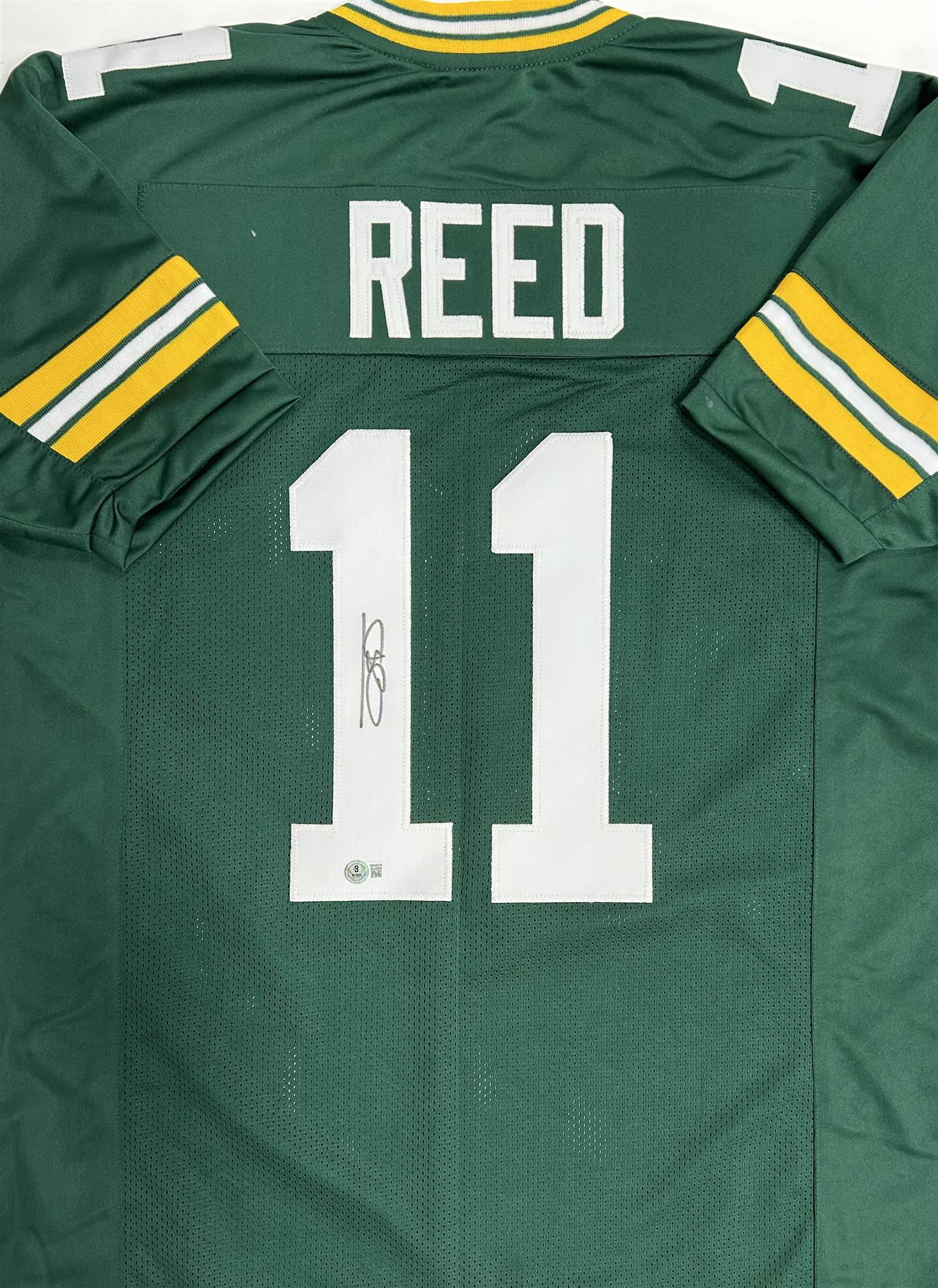 JAYDEN REED SIGNED CUSTOM REPLICA PACKERS GREEN JERSEY- BAS