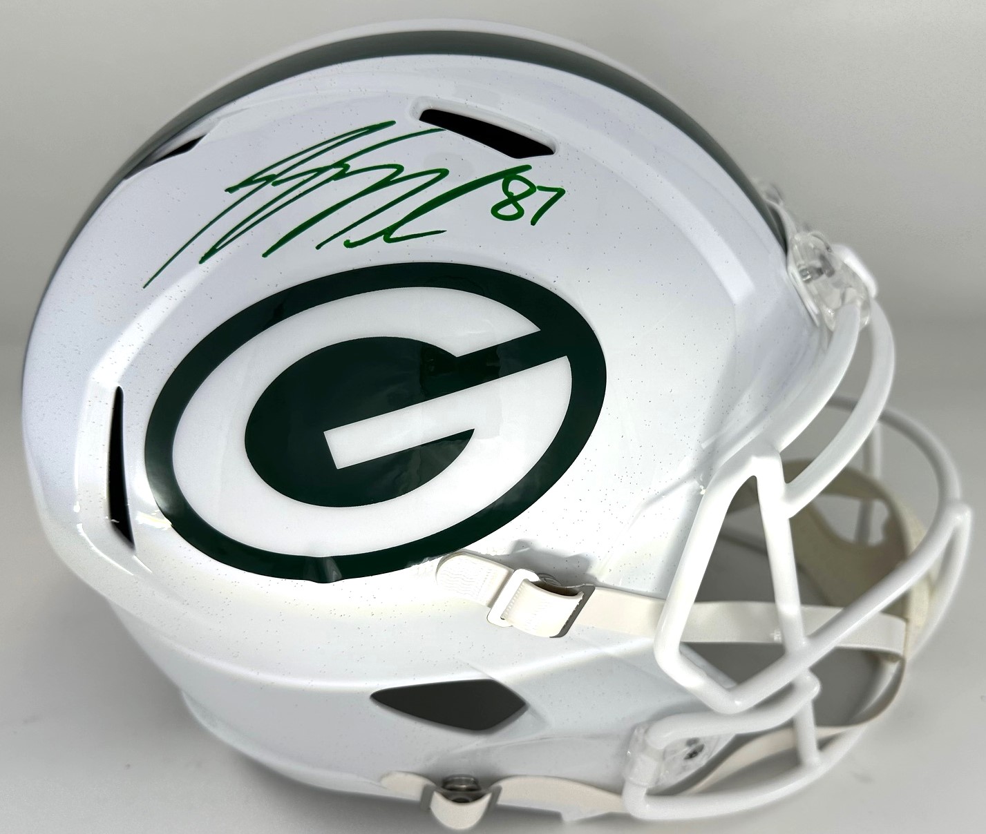 JORDY NELSON SIGNED FULL SIZE PACKERS 2024 ALTERNATE WHITE REPLICA SPEED HELMET - JSA