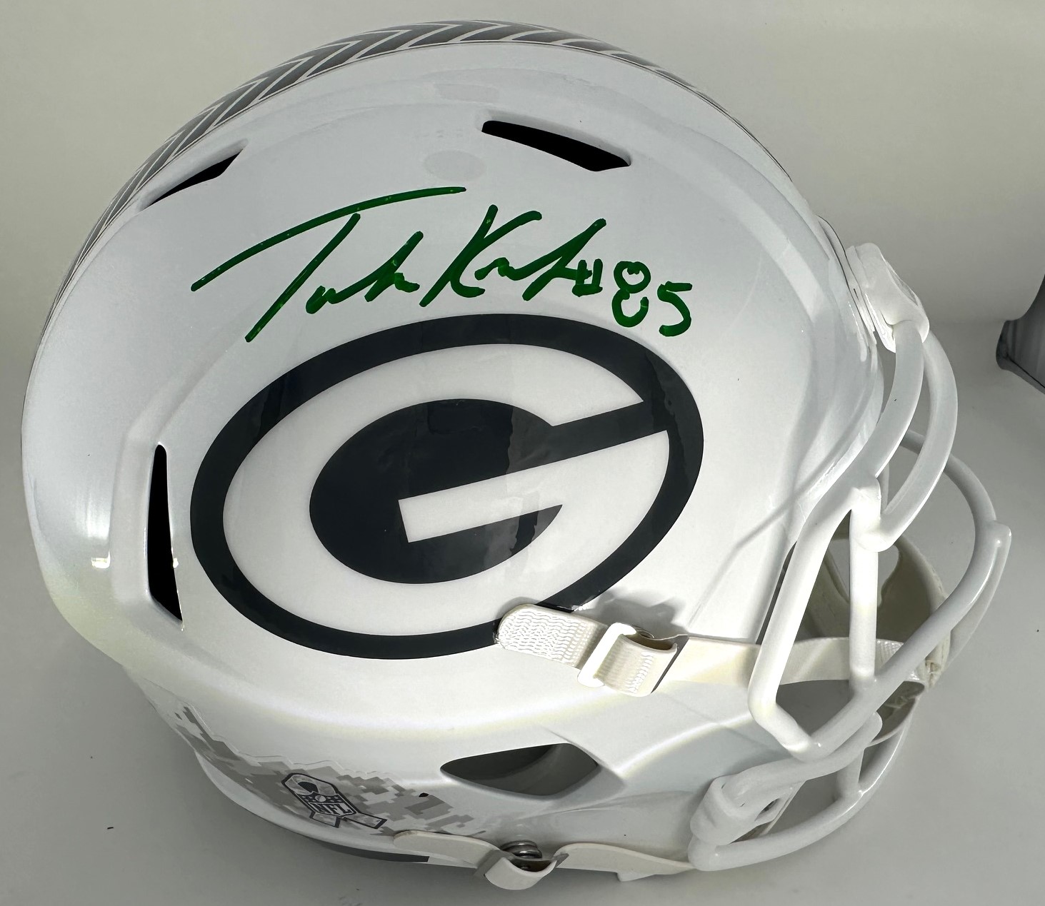 TUCKER KRAFT SIGNED FULL SIZE PACKERS REPLICA 2024 SALUTE SPEED HELMET - JSA