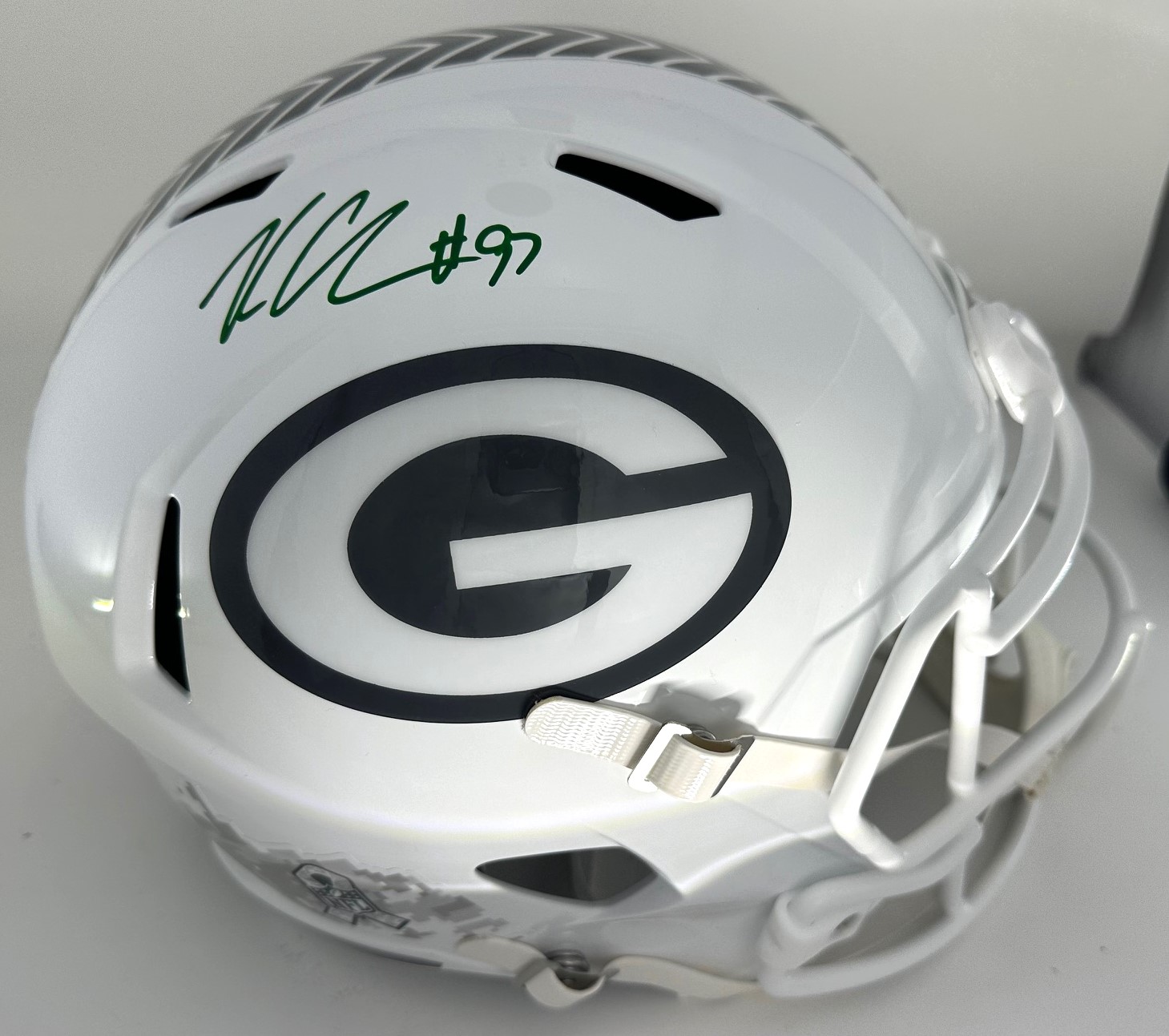 KENNY CLARK SIGNED FULL SIZE PACKERS 2024 SALUTE REPLICA SPEED HELMET - JSA