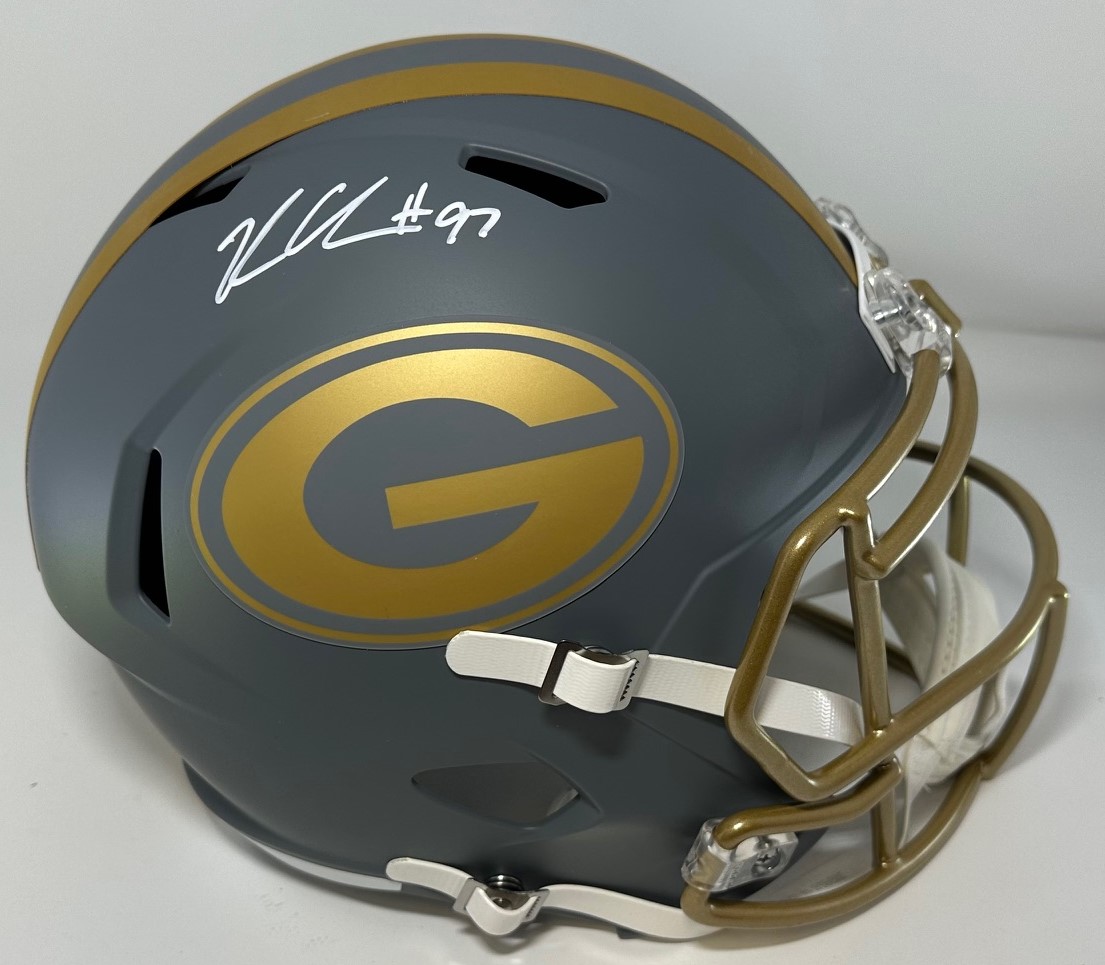 KENNY CLARK SIGNED FULL SIZE PACKERS SLATE REPLICA SPEED HELMET - JSA