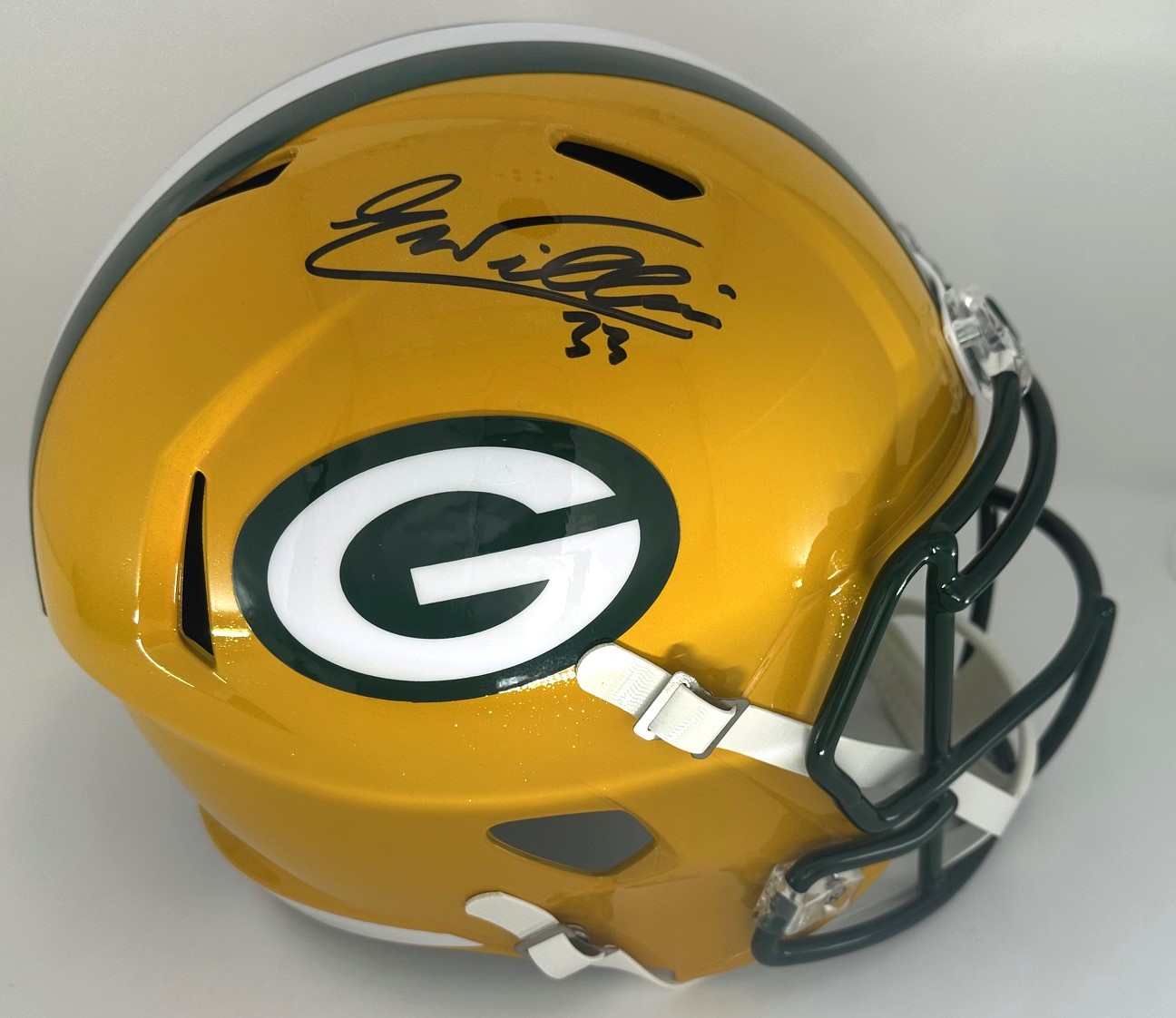 EVAN WILLIAMS SIGNED FULL SIZE PACKERS REPLICA SPEED HELMET - JSA