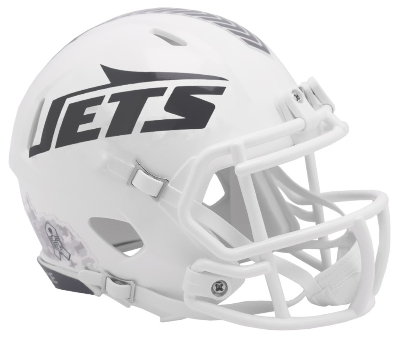 NEW YORK JETS UNSIGNED RIDDELL 2024 NFL SALUTE TO SERVICE SPEED MINI HELMET