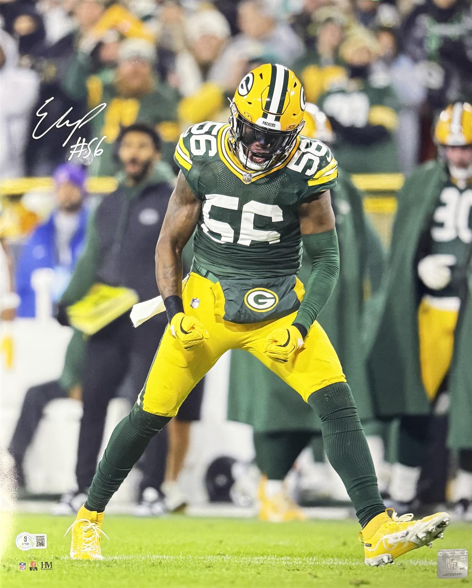 EDGERRIN COOPER SIGNED 16X20 PACKERS PHOTO #1 - BAS