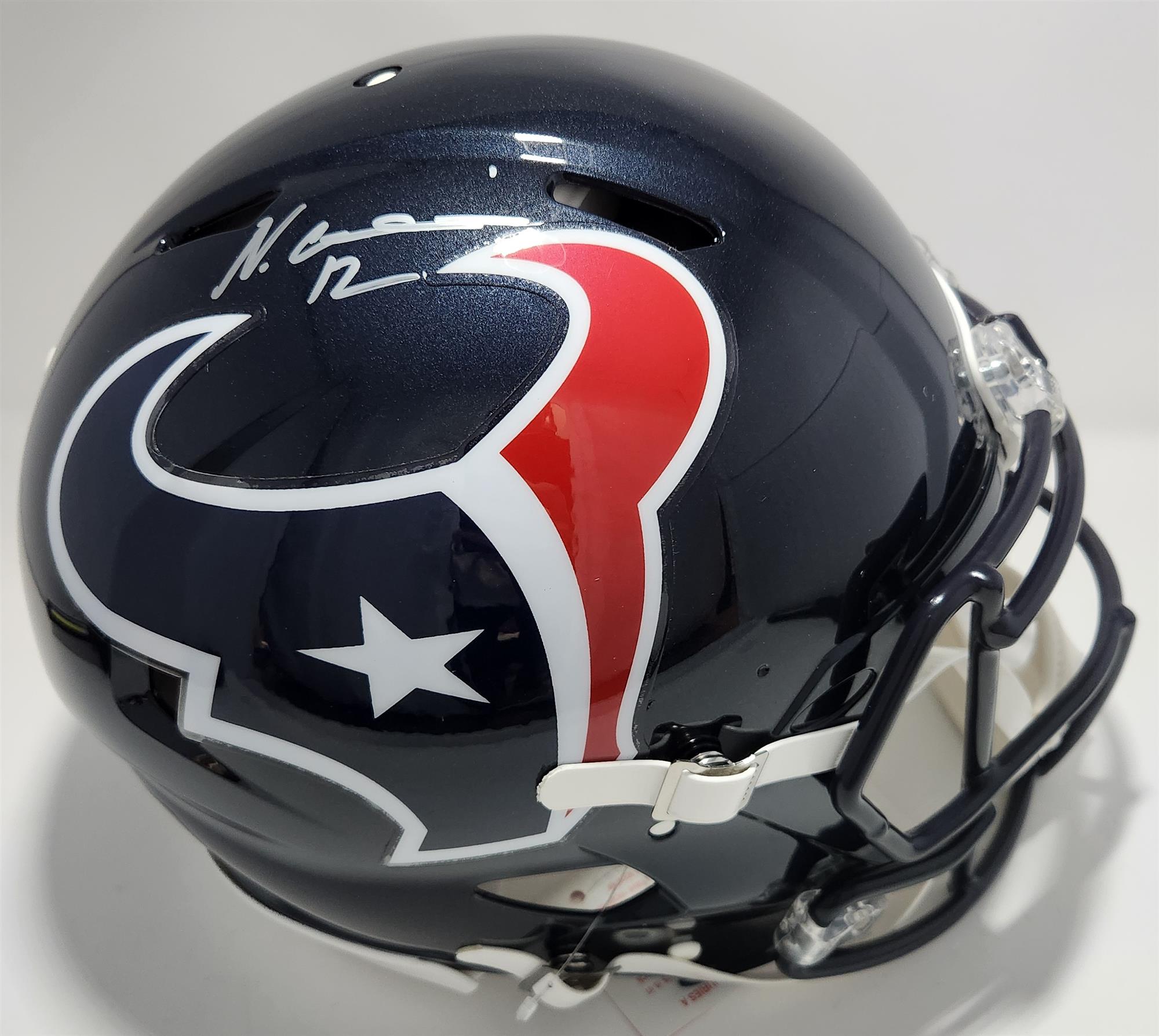 NICO COLLINS SIGNED FULL SIZE TEXANS AUTHENTIC SPEED HELMET - BAS