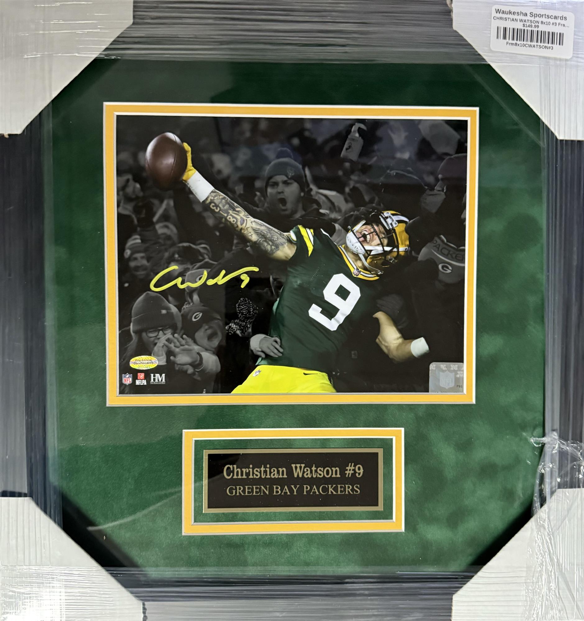 CHRISTIAN WATSON FRAMED SIGNED PACKERS 8X10 PHOTO #3