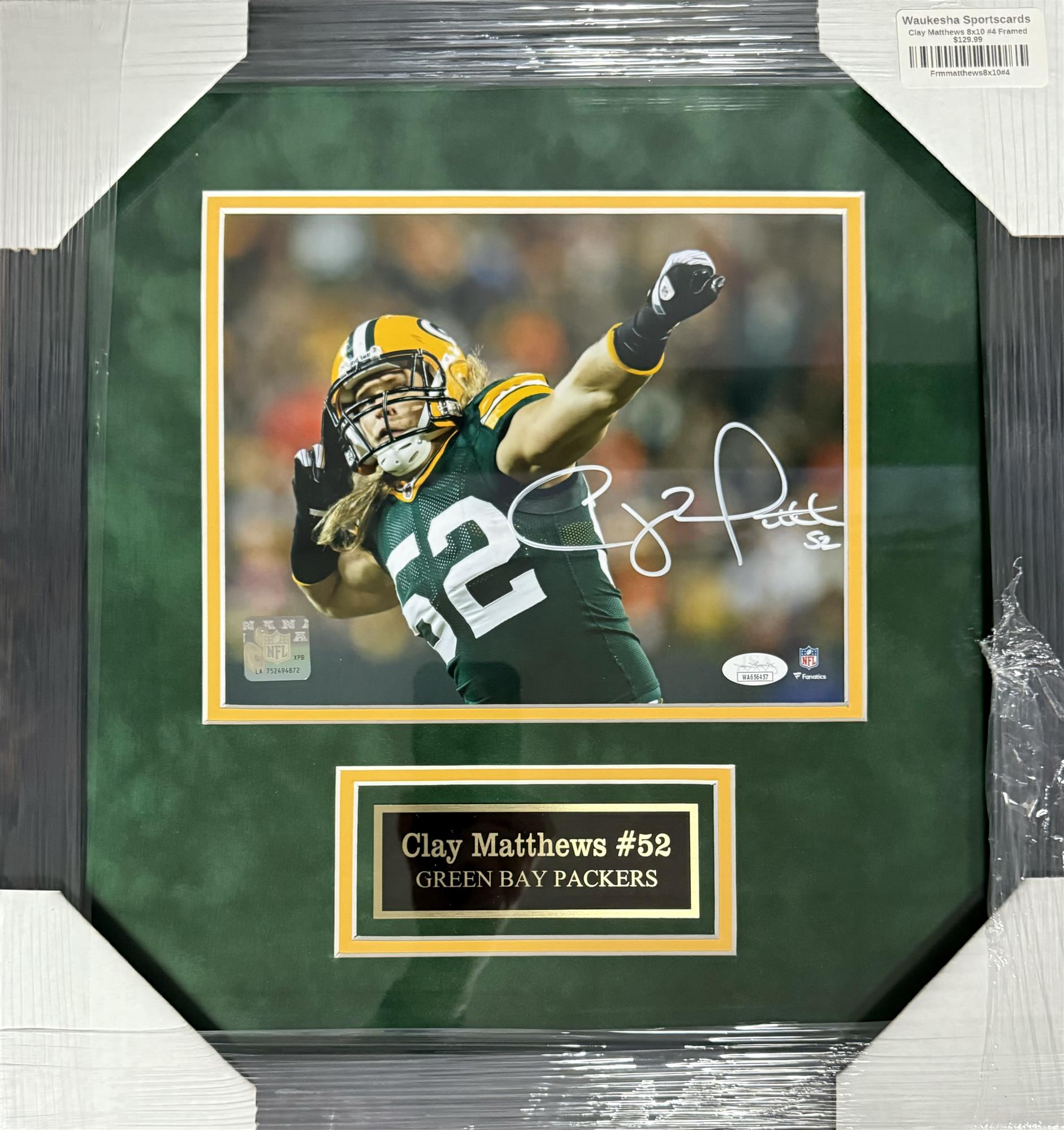 CLAY MATTHEWS FRAMED SIGNED PACKERS 8X10 PHOTO #4