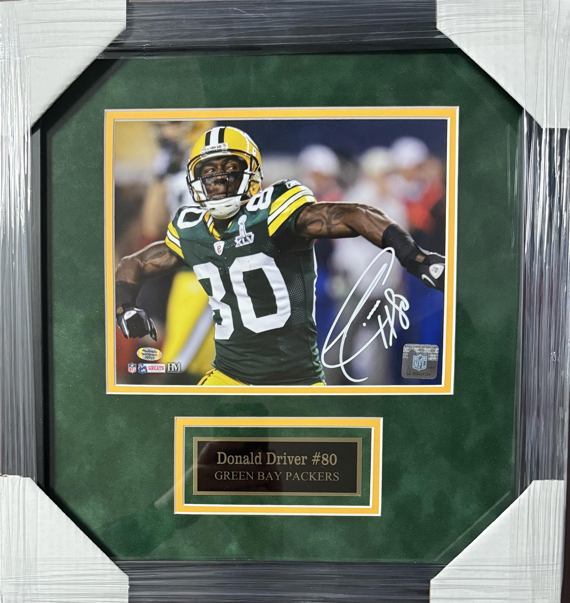 DONALD DRIVER FRAMED SIGNED PACKERS 8X10 PHOTO #18