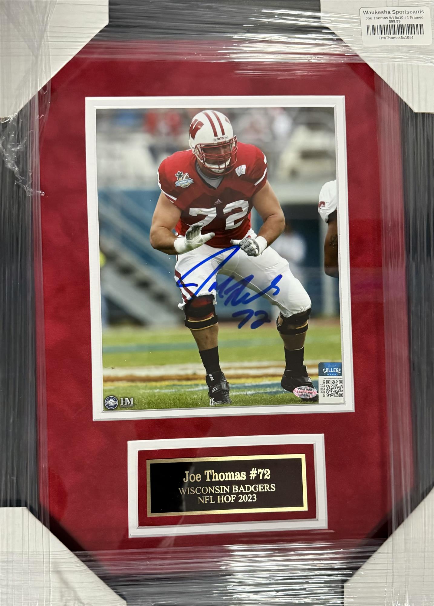 JOE THOMAS FRAMED SIGNED BADGERS 8X10 PHOTO #4