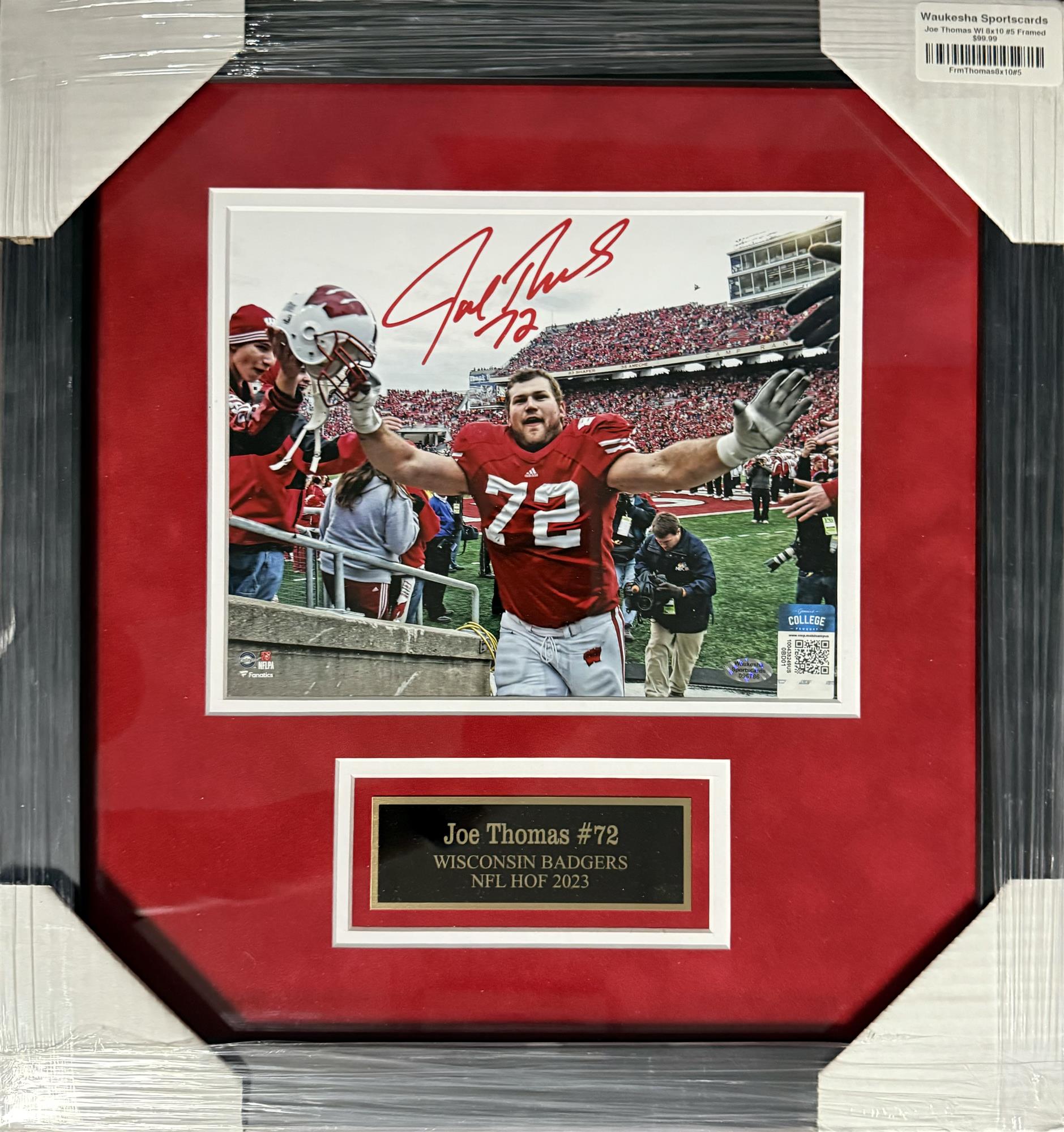 JOE THOMAS FRAMED SIGNED BADGERS 8X10 PHOTO #5