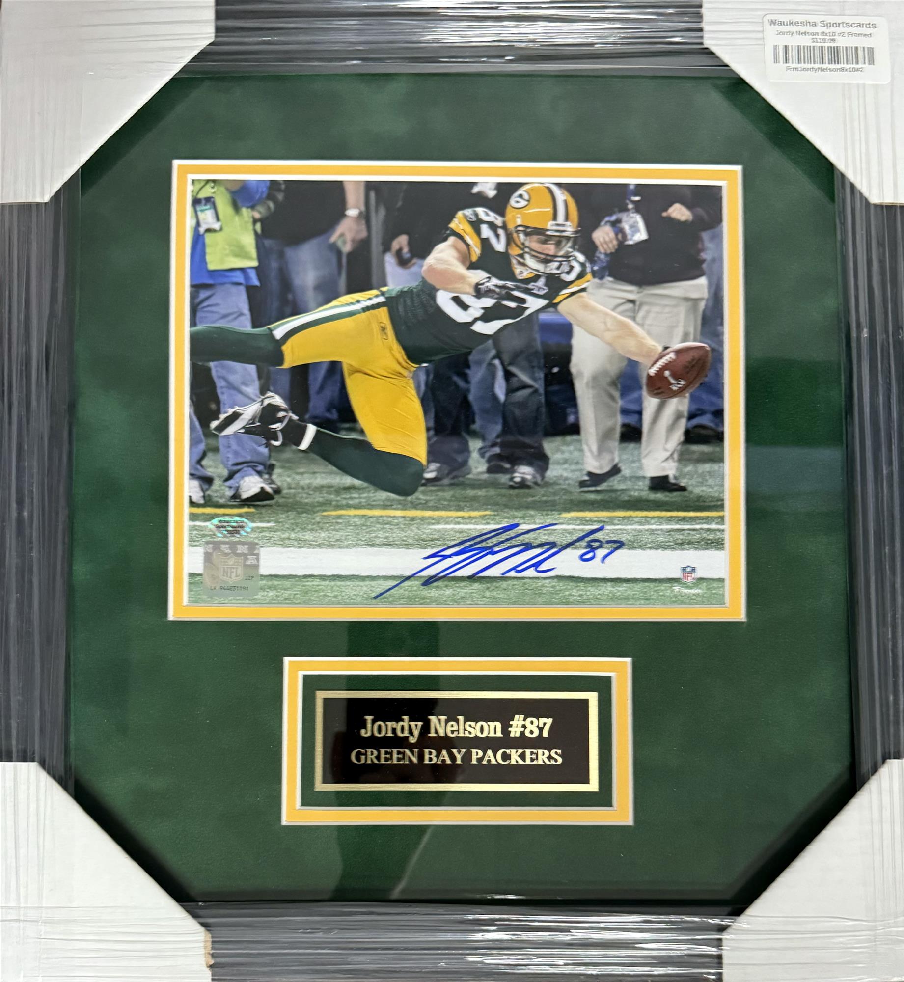 JORDY NELSON FRAMED SIGNED PACKERS 8X10 PHOTO #2